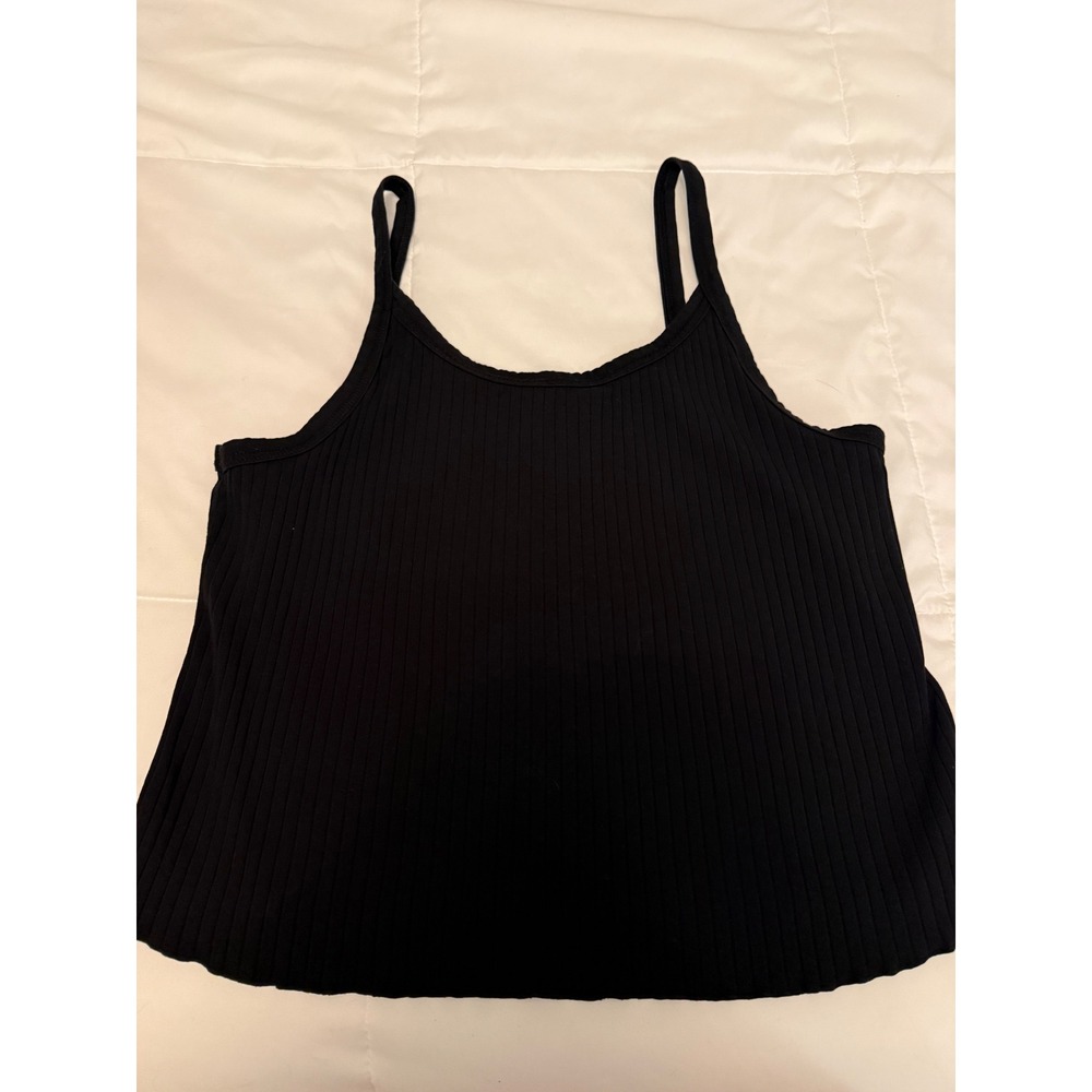 Old Navy Black Ribbed Cami Tank Top Spaghetti Strap Womens XL